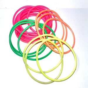 Vintage Topshop Jelly Bracelets Rubber Neon Pink Green Yellow Green Orange